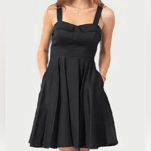 Eva Rose Sleeveless Fit & Flare Fold Over Neck Dress With Pocket 2X